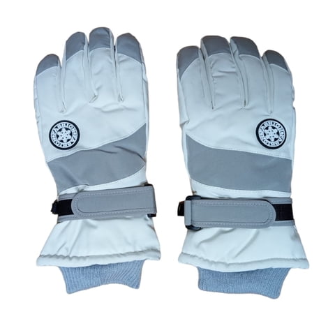 Hn - Guantes Térmicos Invierno Ski, Nieve, Unisex, Talla M Blanco/Gris