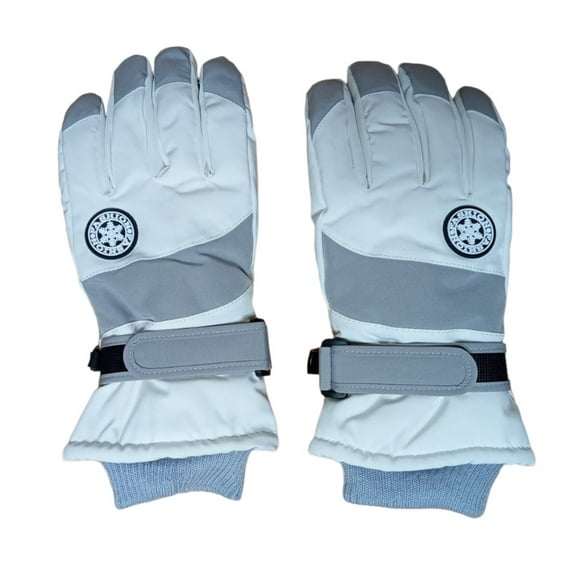 Guantes Térmicos Invierno Ski, Nieve, Unisex, Talla M Blanco/gris