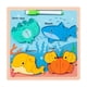 thumbnail image 4 of Rompecabezas De Madera Tablero De Dibujo Formas De Color Actividades De Aprendizaje Para Niños Animal Marino, 4 of 5