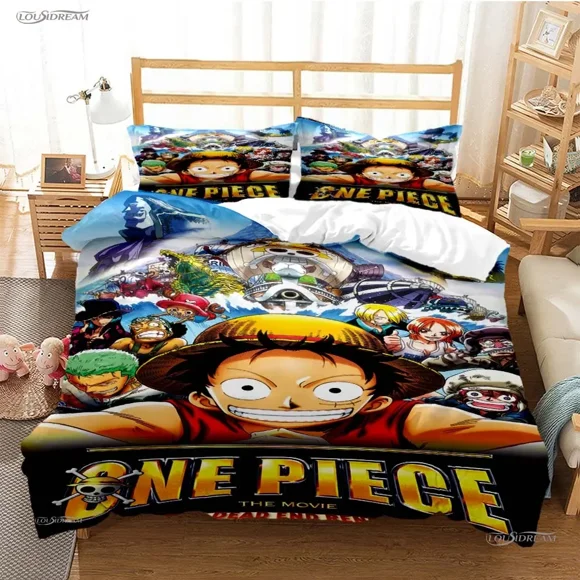 One Piece Cartoon Anime All Season Duvet Cover Comforter Bedding Sets Soft Quilt Cover and Pillowcases