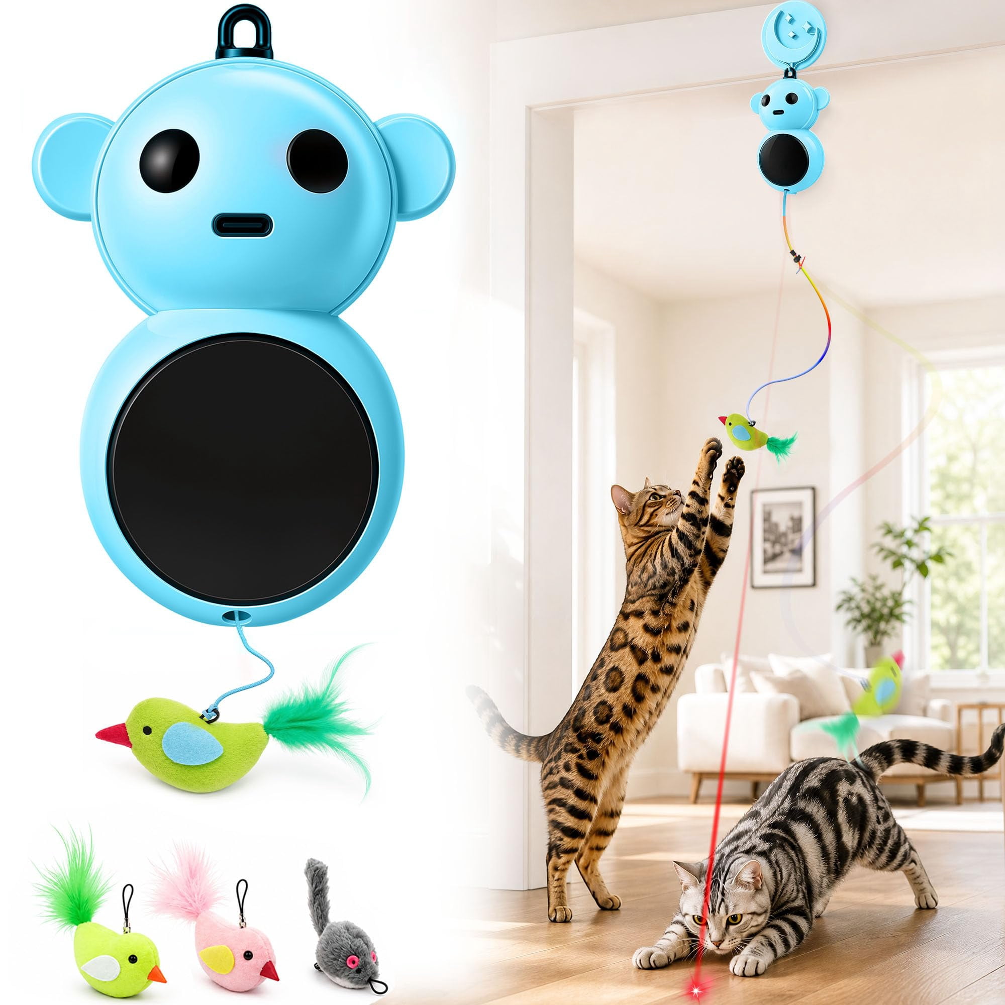Juguete interactivo para gatos Catpick – Acción automática con ave voladora