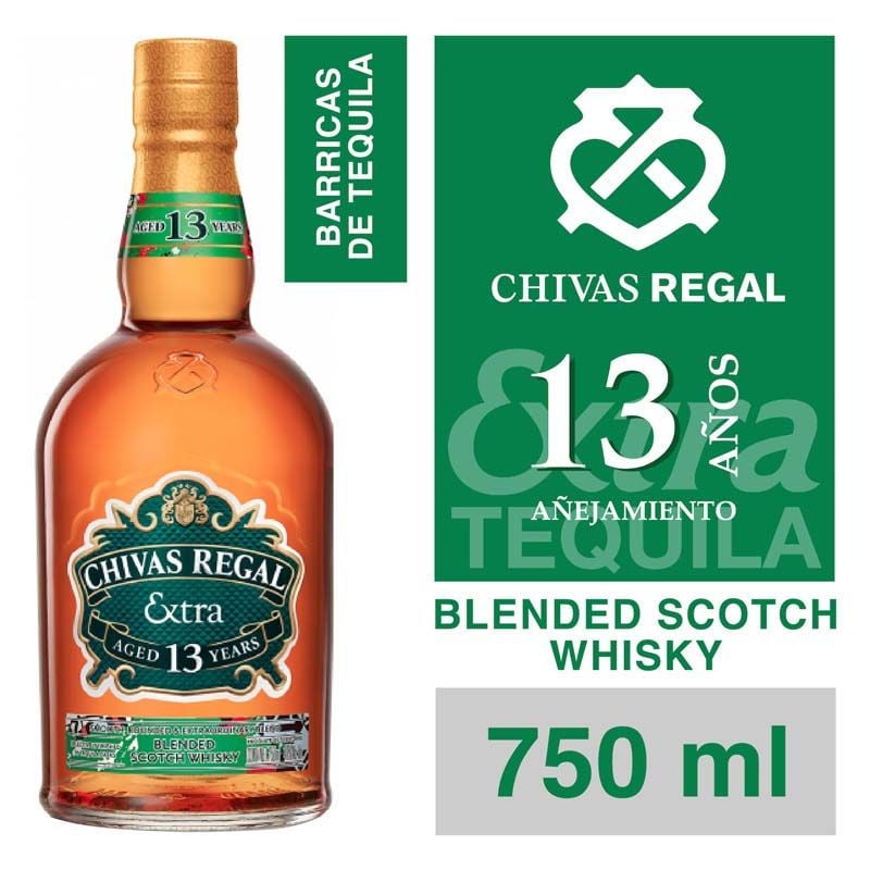 Chivas Regal - Whisky Blended Scotch Extra 13 Años 40° Botella