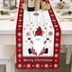 thumbnail image 1 of Camino de mesa a rayas para decoración de festivales navideños, mantel americano ligero de lino a cuadros rojos de lujo, 1 of 7