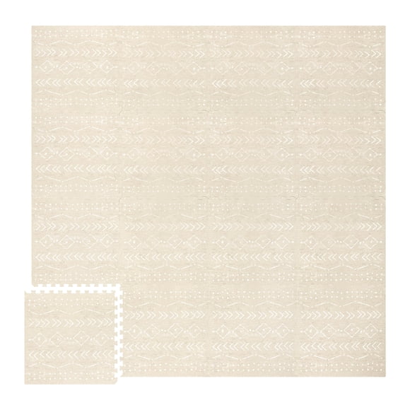 Alfombra de Juego para Bebé Lillefolk 244x244 cm Baldosas de Espuma Beige