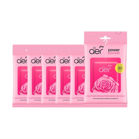 Ambientador Godrej Aer Power Pocket Rosa Gel Paquete de 6