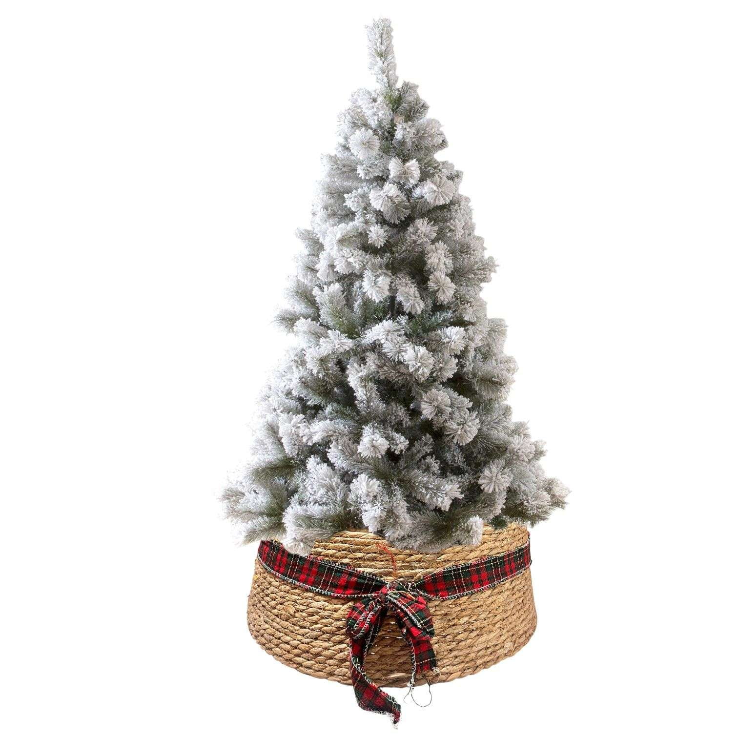 Oem - Canasto Mimbre Base Tejida Navideña Para Arbol Navidad