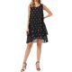 thumbnail image 2 of INSPIRE CHIC Vestidos de Chifón sin Mangas para Mujer Cuello Redondo Estampado Metálico en Lámina Vestido en Capas Fluido para Fiesta Bodas Conjuntos S Negro, 2 of 6