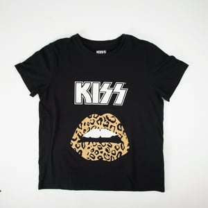 Polera Mujer You Kiss Lips Negro