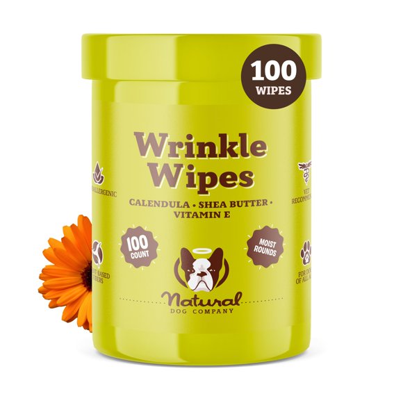 Toallitas Antirrugas Natural Dog Company para Perros, 100 Unidades