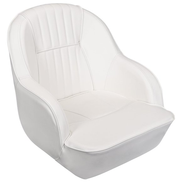 Asiento de Capitán para Bote ERGOSEAT Respaldo Bajo con Apoyabrazos Blanco