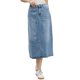 thumbnail image 1 of INSPIRE CHIC Falda de Mezclilla para Mujer Cintura Elástica Abertura Trasera Bolsillos Maxi Largo Faldas Largas de Jean S Azul Cielo, 1 of 6