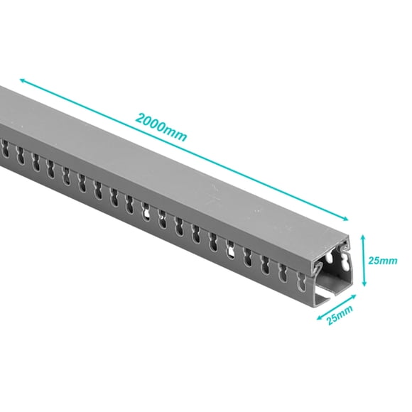 RAD-E2 Conducto Ranurable 2mt x 25x25mm Gris destinado a Cuadro Eléctrico