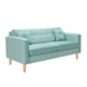 thumbnail image 2 of Sofa New Retro 3C + 2 Pouf Felpa 05 Verde Agua, 2 of 6