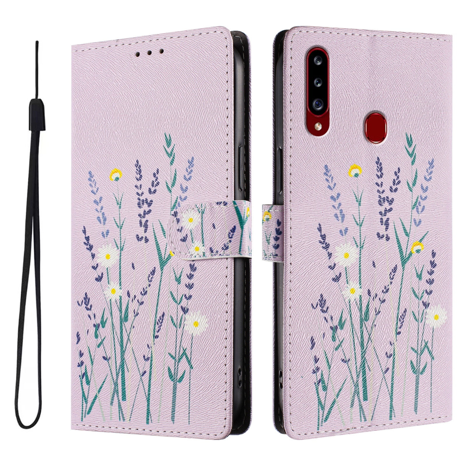 Foxdock Funda Tipo Cartera Para Samsung Galaxy A20s Con Soporte Y Correa – Diseño De Patrones Lindos