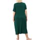 thumbnail image 4 of Agnes Orinda Camisón para Mujer Tallas Grandes Cuello Redondo Mangas Cortas Vestido para Dormir con Estampado de Gatos Pijamas para Casa con Bolsillo 4X Verde Oscuro, 4 of 8