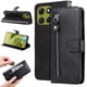 thumbnail image 1 of Funda tipo cartera para Motorola Moto G86 con bolsillo con cremallera y ranuras para tarjetas – Función de soporte Negro, 1 of 5