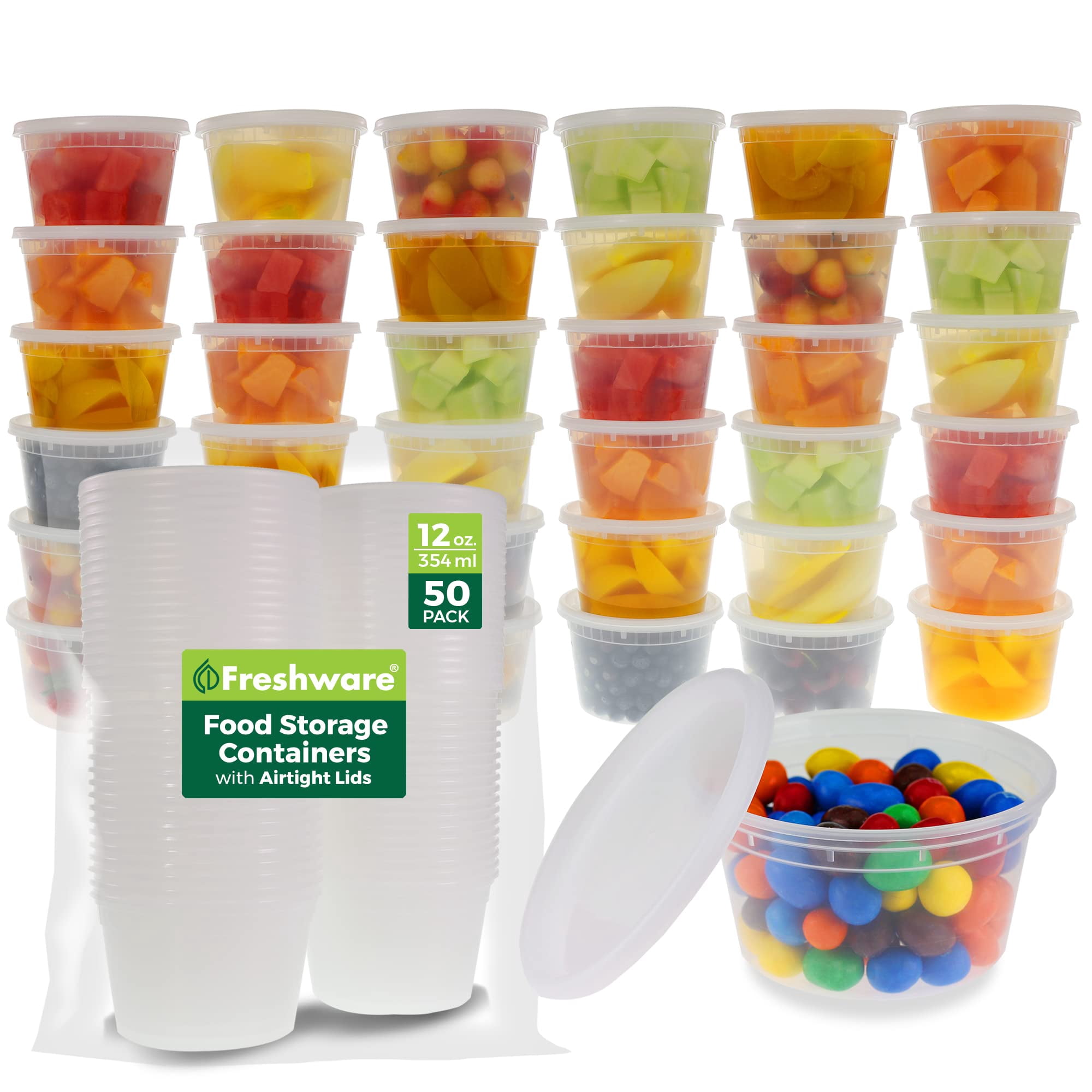 Contenedores De Almacenamiento De Alimentos Freshware 50, 350 Ml, Plástico