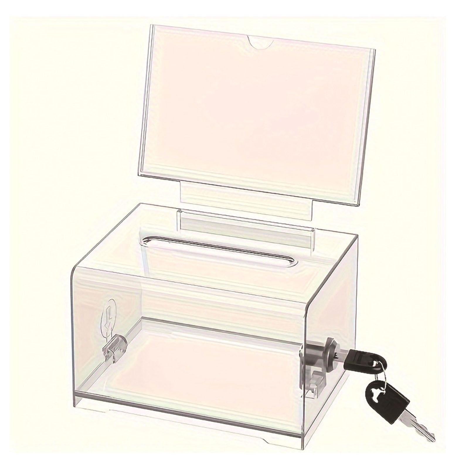 Ioensy - Buzón De Sugerencias Transparente Con Cerradura Para Recolectar Dinero En Reuniones Benéficas