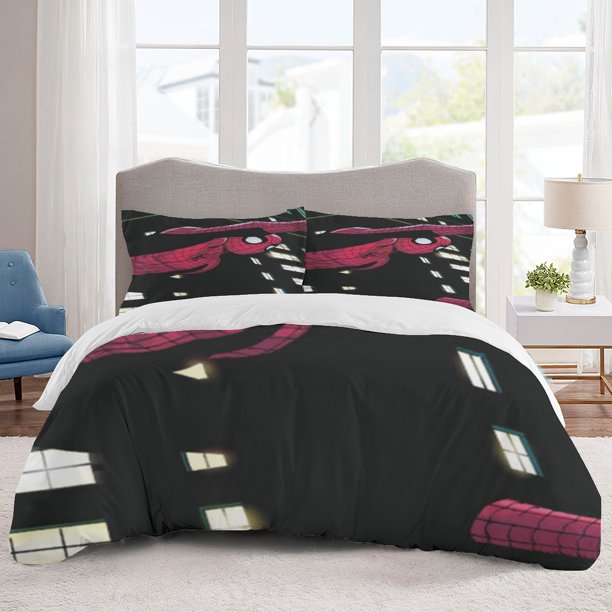 Spider-Men Bedding Sets Cartoon Duvet Cover Lightweight 3 Piece Bet Sets for Kids Boys Girls