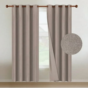 Atlas - Cortinas Blackout 2 Paños 140X220 Lino Doble Faz Beige