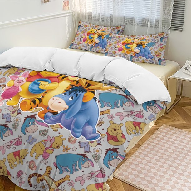 Happy Family Winnie The Pooh Comforter Set Soft 3 Pcs Twin Bedding Sets Thicken for All Season