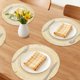 thumbnail image 2 of Juego de manteles rústicos de 6 manteles tejidos para decoración de mesa de comedor, mantel redondo para mesa de cocina, limpiar con un paño, beige, 15 pulgadas, 2 of 6