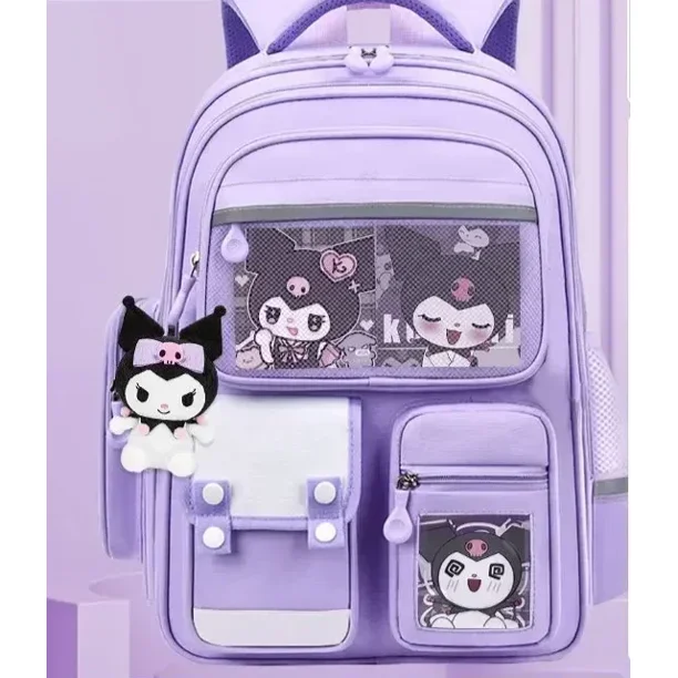 Sanrio Kuromi Luxury Girls Student Backpack Large Capacity Shoulder Bag Lightweight Fashion Cute Ultra Light Children's Backpack