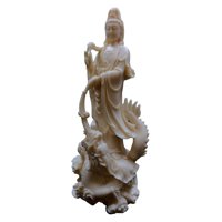 Magideal - Estatua De Guanyin, Regalo De Decoración De Feng Shui, Figura Budista Kwan Yin, Escultura Tallada Para Chimenea, Estantería De Oficina, Estantería De