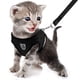 thumbnail image 1 of Correa de cuero para perros y gatos, transpirable, estilo chaleco de tracción (negro), 1 of 6