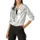 thumbnail image 2 of INSPIRE CHIC Chaqueta Bomber Casual para Mujer con Cuello Alto, Cremallera Metálica y Largo Recortado S Plata, 2 of 8