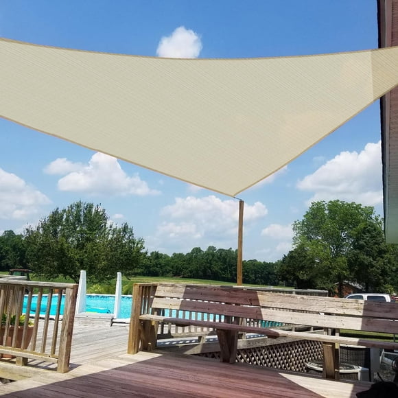 Windscreen4less Toldo de Sombra Triangular 3,6 m Beige con Protección UV