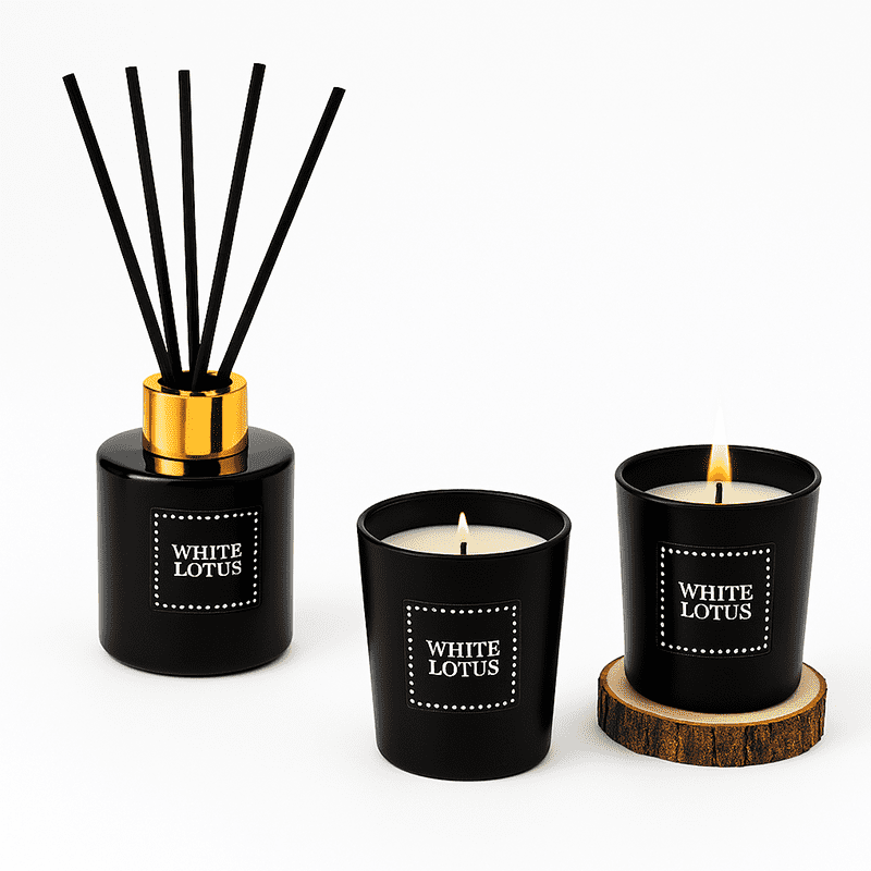 Wakeshome - 2 Velas Aromaticas Con Difusor Con Varillas De Olor Aromatizante