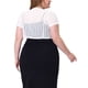 thumbnail image 3 of Agnes Orinda Mujeres Tallas Grandes Encogimientos de Encaje Elegantes Mangas Cortas Transparentes Bolero Floral Tops Cárdigan 4X Blanco, 3 of 7