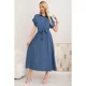 thumbnail image 1 of Maxi Vestido Largo Mujer Tela Tipo Jeans Con Mangas Premium 3373, 1 of 3