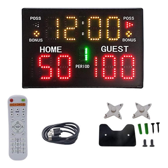 Marcador Digital, Anotador de Puntaje para Colgar en La Pared, Reloj de Puntaje con Control Remoto, Marcador Electrónico para Boxeo, Al Aire Libre, Vo