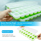 thumbnail image 2 of 2 bandejas de cubitos de hielo de silicona con tapa, 14 compartimentos con tapa antiderrames extraíble, forma de cubito de hielo adecuada para diferentes formas de cubitos de hielo - azul y verde, 2 of 8