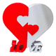 thumbnail image 1 of Corazón Partido Día de San Valentín (CLIP), 1 of 2