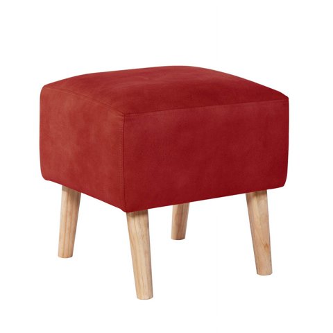 Latam Home - Pouf Burdeos Cuero Kentucky Rojo
