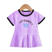 Kivara - Vestido Niña Algodon Verano Manga Corta Butterfly Morado Multicolor 1