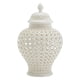 thumbnail image 3 of Jarra de jengibre perforada tradicional con tapa, red decorativa de celosía tallada Jar de cerámica de cerámica de jengibre para decoración del hogar , Blanco 16x16x28CM, 3 of 4