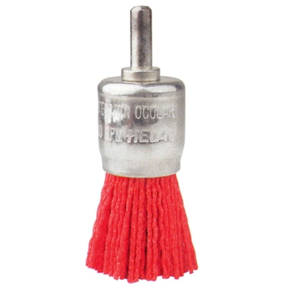 Grata Pincel Fibra Abrasiva Roja 1" (24mm) - Grano 80 (grueso) - Vástago 1/4'' - Hela