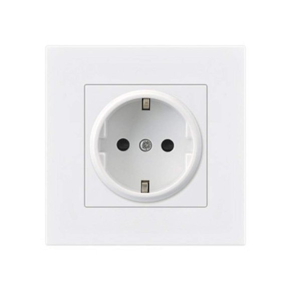 Enchufe Eléctrico Mayata 86 mm Blanco 16 A 110‑250 V