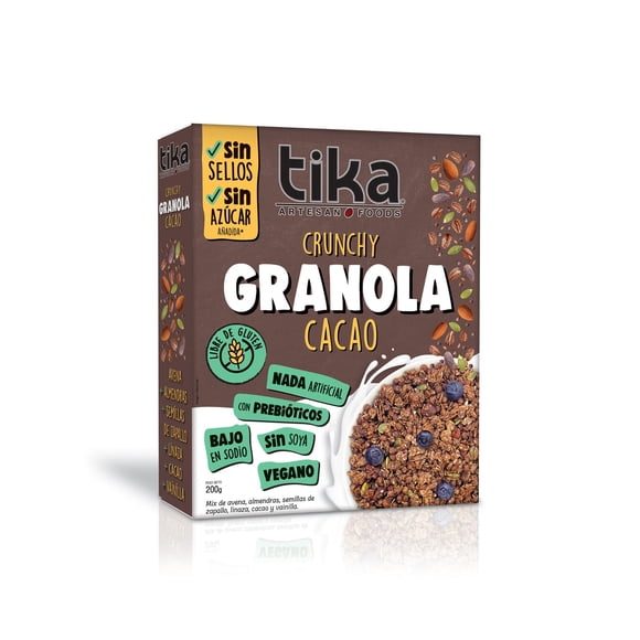 Granola Avena Cacao Vainilla sin Azúcar, 200 g