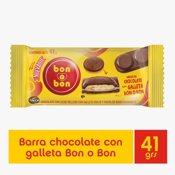 Barra de Chocolate con Galleta Bon o Bon, 41 g