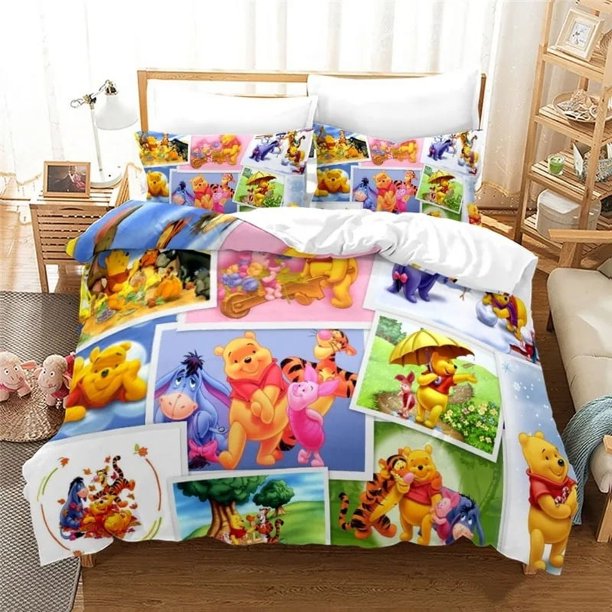 Winnie The Pooh 3d Bedding Set Single Twin Full Queen King Size Bed Set Bedroom Duvet Cover Beddings Suit Kids Gift