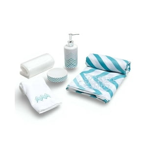 Juego De Baño En Caja 6 Piezas Cortina, Toalla Y Mas Mashini