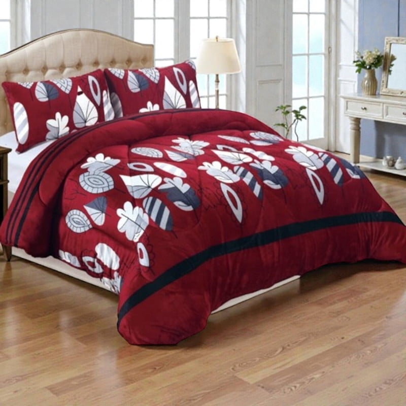 Genérico - Plumon De Invierno Plush Liso Con Chiporro De 2 Plazas + 2 Fundas Para Almohada Cipi2p-53