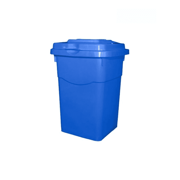 Basurero Plastico con tapa 50 litros - Azul
