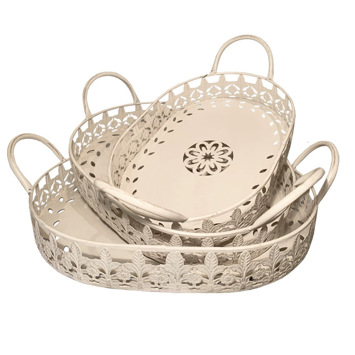 Bric - Set 3 Bandejas Metal Flores