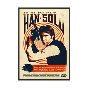Creango - Cuadro Poster Enmarcado Star Wars Han Solo Decorativo